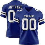 Custom Royal White-Black Mesh Authentic Football Jersey