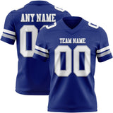 Custom Royal White-Gray Mesh Authentic Football Jersey