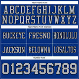 Custom Royal Gray-Black Mesh Authentic Football Jersey