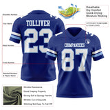 Custom Royal White-Light Blue Mesh Authentic Football Jersey