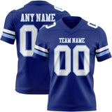 Custom Royal White-Light Blue Mesh Authentic Football Jersey