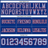 Custom Royal Light Blue-Red Mesh Authentic Football Jersey