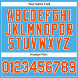 Custom Sky Blue Orange-White Performance T-Shirt
