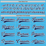 Custom Sky Blue Navy-White Hockey Lace Neck Jersey