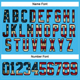 Custom Sky Blue Vintage USA Flag Black-Maroon Hockey Lace Neck Jersey