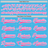 Custom Sky Blue Pink-White Hockey Jersey