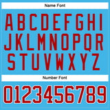 Custom Sky Blue Red-White Hockey Jersey