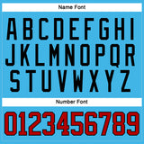 Custom Sky Blue Red-Black Hockey Jersey