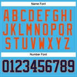 Custom Sky Blue Navy-Orange Hockey Jersey