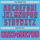 Custom Sky Blue Pink-Black Authentic Basketball Jersey