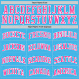 Custom Sky Blue Pink-White Authentic Basketball Jersey