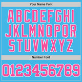 Custom Sky Blue Pink-White Authentic Basketball Jersey