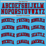 Custom Sky Blue Red-Navy Authentic Basketball Jersey