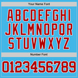 Custom Sky Blue Red-White Authentic Basketball Jersey