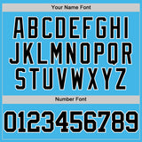 Custom Sky Blue Black-White Authentic Basketball Jersey