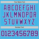 Custom Sky Blue Purple-White Authentic Basketball Jersey