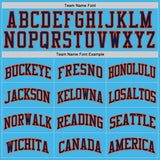 Custom Sky Blue Navy-Orange Authentic Basketball Jersey