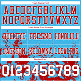 Custom Sky Blue White-Red Splash Mesh Authentic Football Jersey
