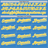 Custom Powder Blue Yellow-White Authentic Sleeveless Baseball Jersey