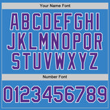 Custom Powder Blue Purple-White Authentic Sleeveless Baseball Jersey