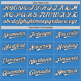 Custom Powder Blue White-Black Authentic Sleeveless Baseball Jersey