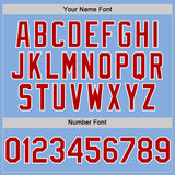 Custom Light Blue Red-White Authentic Sleeveless Baseball Jersey