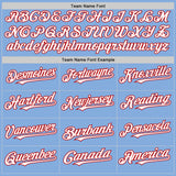 Custom Light Blue White-Red Authentic Sleeveless Baseball Jersey