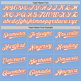 Custom Light Blue White-Orange Authentic Sleeveless Baseball Jersey