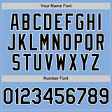 Custom Light Blue Black-White Authentic Sleeveless Baseball Jersey