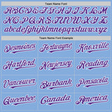 Custom Light Blue Purple-White Authentic Sleeveless Baseball Jersey