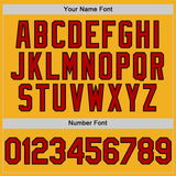 Custom Gold Red-Black Authentic Sleeveless Baseball Jersey