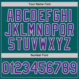 Custom Teal Purple-White Authentic Sleeveless Baseball Jersey