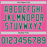 Custom Pink Kelly Green-White Authentic Sleeveless Baseball Jersey