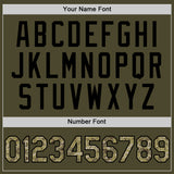 Custom Olive Camo-Black Authentic Sleeveless Salute To Service Baseball Jersey