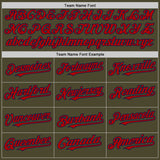 Custom Olive Red-Navy Authentic Sleeveless Salute To Service Baseball Jersey