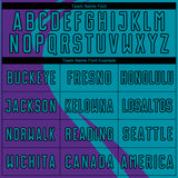 Custom Purple Teal-Black Curve Lines Sublimation Soccer Uniform Jersey