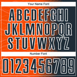 Custom Orange Navy-White Gradient Arrow Sublimation Soccer Uniform Jersey