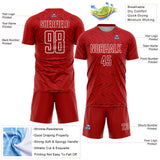 Custom Red White Sublimation Soccer Uniform Jersey