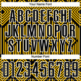 Custom Gold Black-White Abstract Geometric Shapes Sublimation Soccer Uniform Jersey