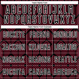 Custom Crimson Black-White Abstract Geometric Shapes Sublimation Soccer Uniform Jersey