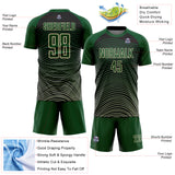 Custom Green Cream-Black Gradient Geometric Lines Sublimation Soccer Uniform Jersey