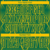 Custom Kelly Green Yellow Geometric Shapes Sublimation Soccer Uniform Jersey