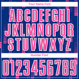 Custom Royal Pink-White Geometric Shapes Sublimation Soccer Uniform Jersey