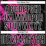 Custom Black Hot Pink-Deep Pink Dripping Splatter Art Sublimation Soccer Uniform Jersey