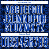 Custom Thunder Blue Black-White Geometric Shapes Sublimation Soccer Uniform Jersey