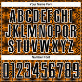 Custom Orange Black-White Geometric Shapes Sublimation Soccer Uniform Jersey