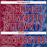 Custom Graffiti Pattern Maroon-Royal Scratch Sublimation Soccer Uniform Jersey