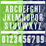 Custom Graffiti Pattern Aurora Green-Navy Scratch Sublimation Soccer Uniform Jersey
