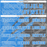 Custom Graffiti Pattern Powder Blue-Steel Gray Scratch Sublimation Soccer Uniform Jersey