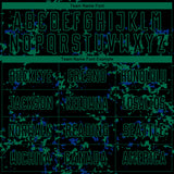 Custom Black Kelly Green-Royal Abstract Fragment Art Sublimation Soccer Uniform Jersey